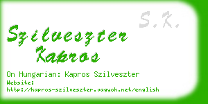 szilveszter kapros business card